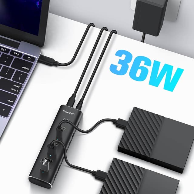 Detalle de RSHTECH 36W Powered USB-C Hub 10Gbps