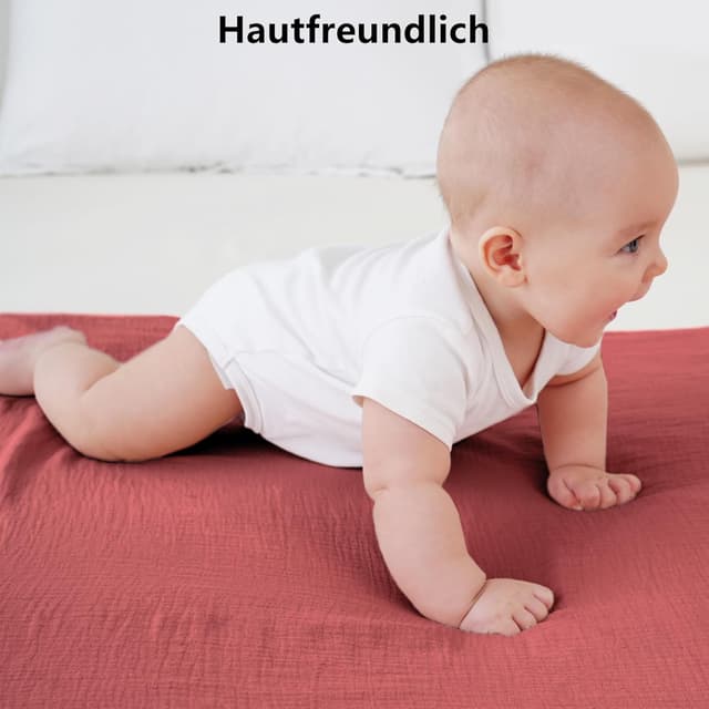 Thumbnail 3 de Baby Pucktuch Musselin-Wickeldecken (104x94 cm) aus 100 % Baumwolle – atmungsaktiv, vielseitig für Neugeborene