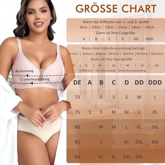 Thumbnail 5 de Jelly Strip Damen BH ohne Bügel – nahtloser Soft-Bralette mit tiefem V-Ausschnitt und Spitze