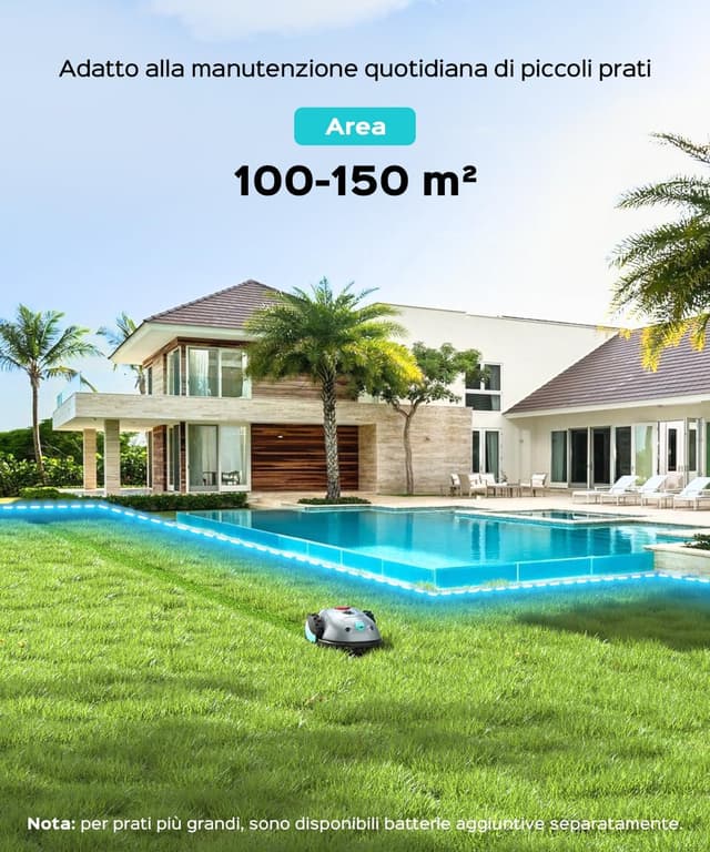 Detalle 2 de YARDCARE (2026 Upgrade) V100 robot tagliaerba a batteria con navigazione visiva e strisciamagnetica