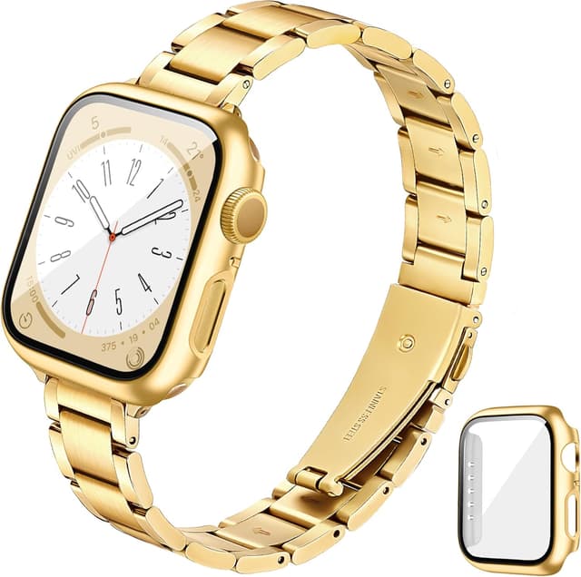 Thumbnail 6 de G-ficu Slim Metal Straps with Case for 40mm–44mm Apple Watch (women’s stainless steel band with screen protector)