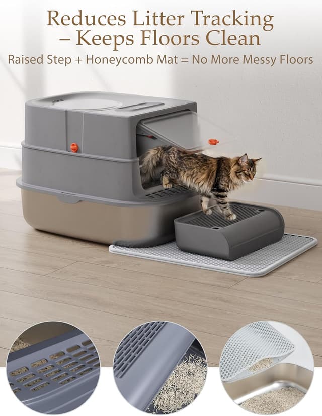 Thumbnail 4 de Stainless Steel Cat Litter Box with Lid
