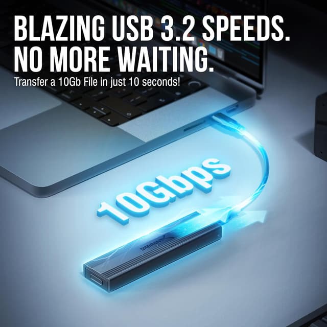 Thumbnail 1 de Sabrent EC-SNVE USB 3.2 M.2 NVMe/SATA SSD Enclosure