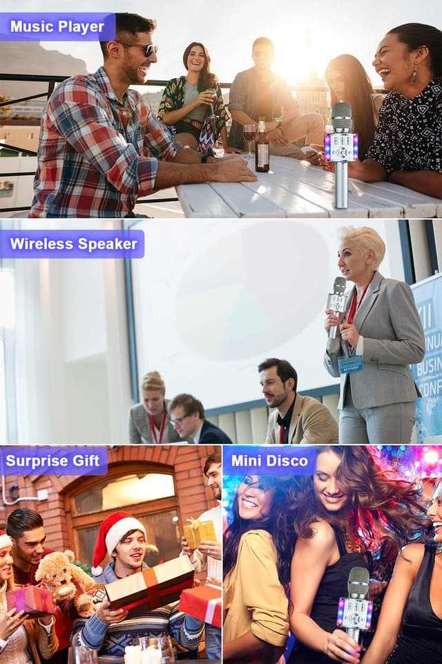 Thumbnail 6 de BONAOK Microfono Karaoke Cambia Voce LED 🎤