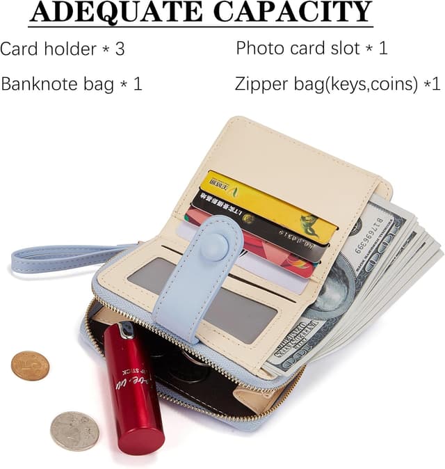 Detalle de LZSXDWXY Damen-Geldbörse mit Reißverschluss außen, Gänseblümchen-Motiv und Kartenfächern