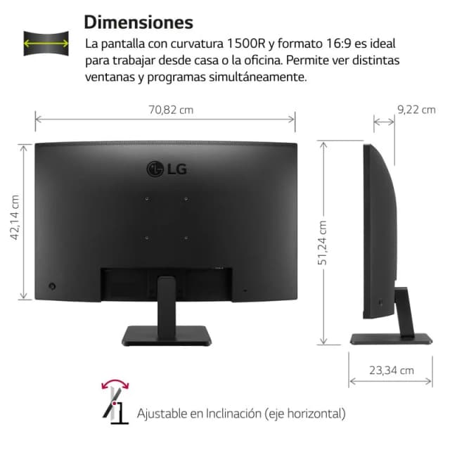 Thumbnail 2 de LG 32MR50C-B 31.5" LED FullHD 100Hz FreeSync Curva