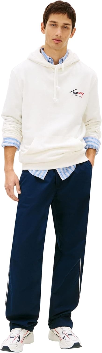 Detalle de Tommy Jeans Tjm Reg Entry Sign Hoodie con cappuccio da uomo (DM0DM22680)