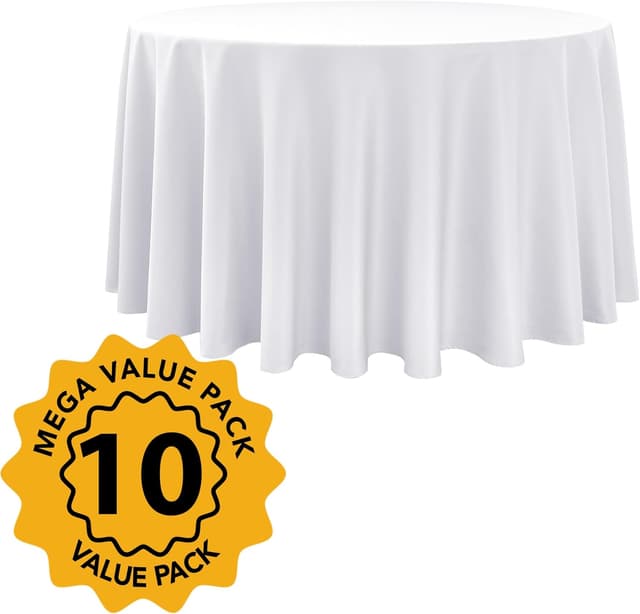 Detalle 2 de Dailyset 10-Pack 108in Round Tablecloths 🍽