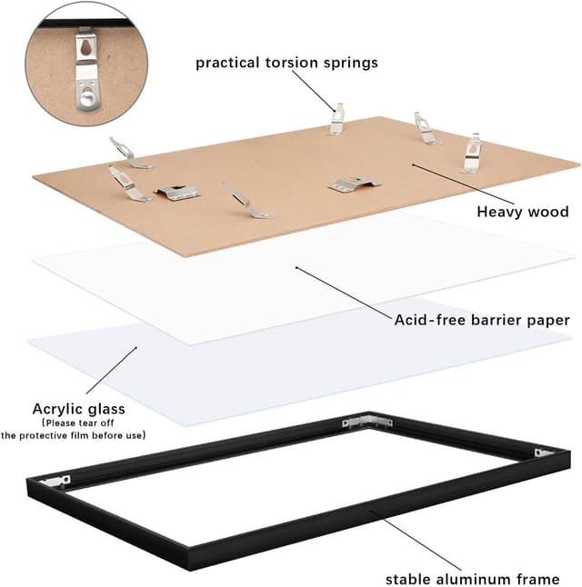 Thumbnail 3 de HIMEETIME® 2x Marcos Aluminio 40x50cm para Pósters 🖼