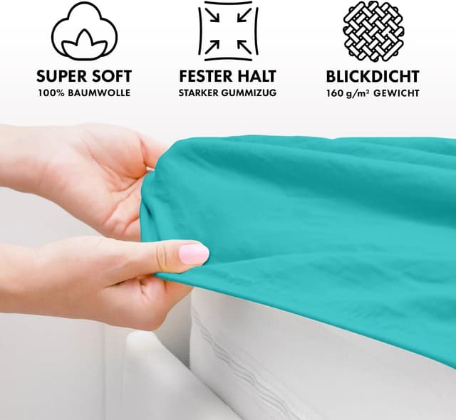 Thumbnail 2 de Jacobson Jersey Spannbettlaken 60x120–70x140 cm Türkis