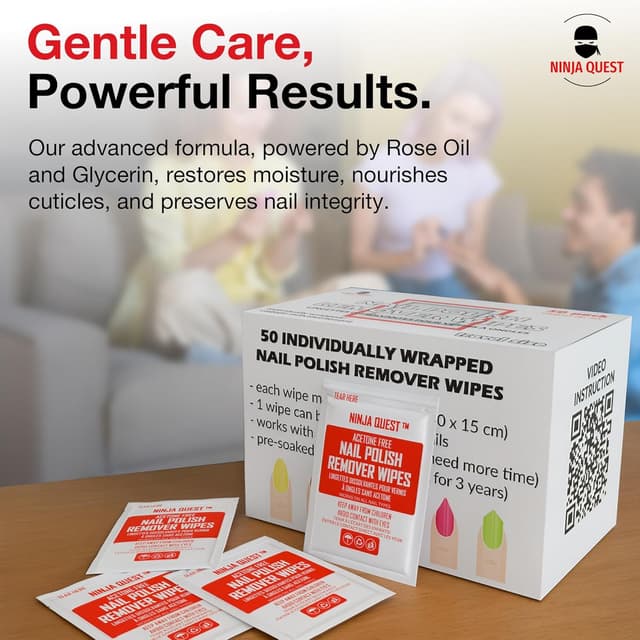 Thumbnail 4 de Nail Polish Remover Pads Non-Acetone 50 Pack