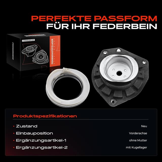 Detalle de Frankberg Federbeinstützlager Vorderachse (links oder rechts) – kompatibel u. a. mit Scenic II & Megane II, 7701207678