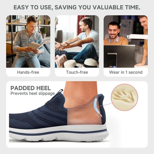 Detalle de ODCKOI Baskets slip-on homme respirantes en mesh minimalistes