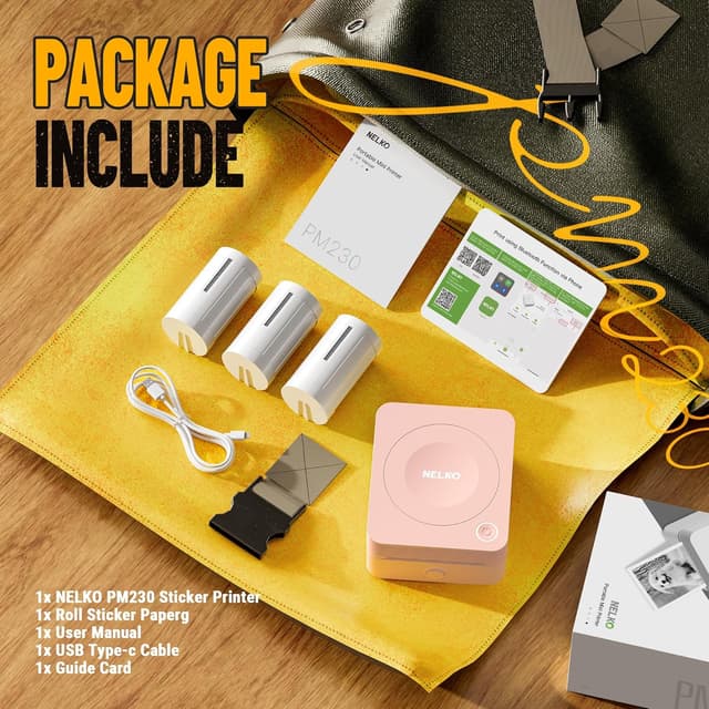 Thumbnail 5 de Nelko PM230 Aufkleber Drucker 3 Rollen 54mm