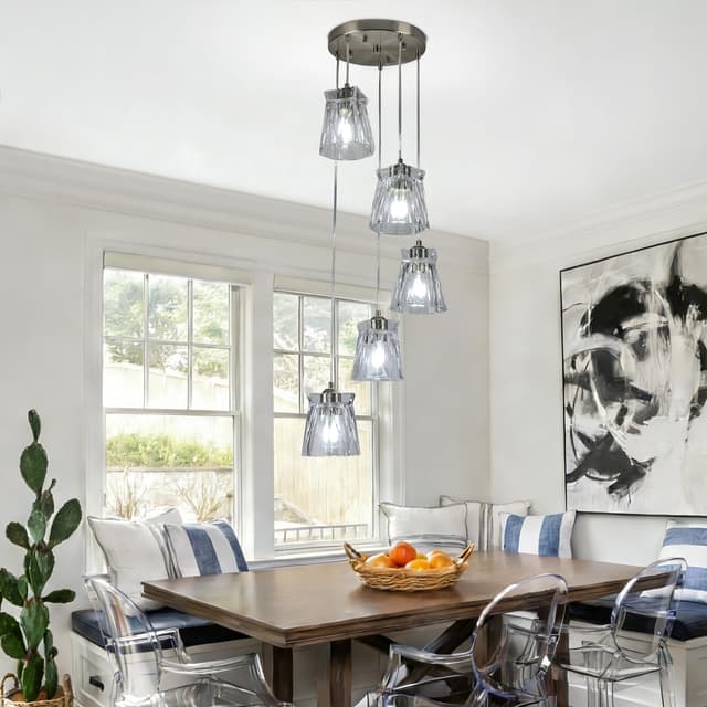 Detalle de FRIXCHUR chrome pendant light, 5 lights