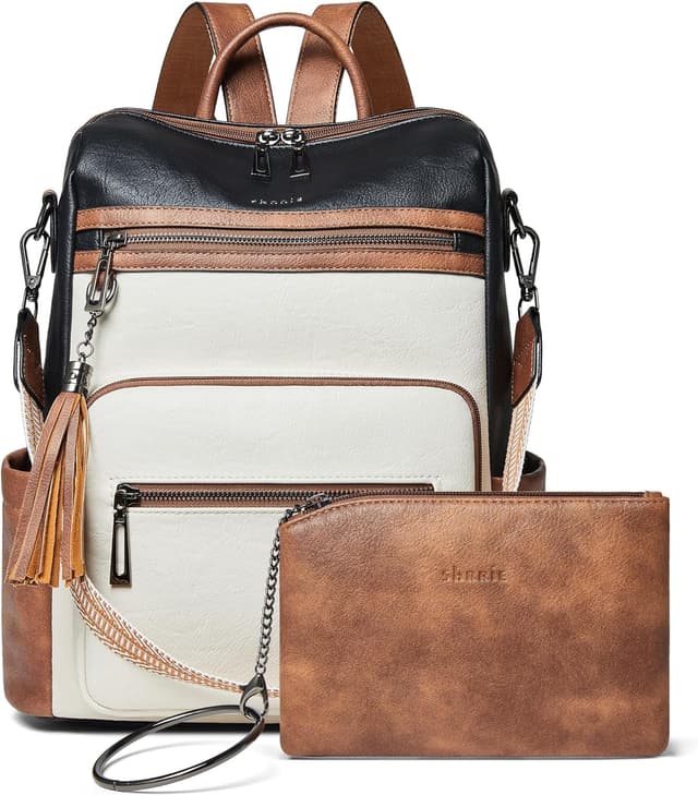 Detalle de Shrrie Backpack Purse for Women – Convertible Faux Leather Travel Backpack Bag