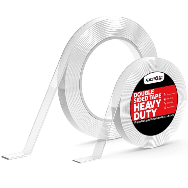 Detalle de Ruban adhésif double face FIXCHORD extra fort, acrylique imperméable et transparent (amovible) pour murs, moquettes et tapis