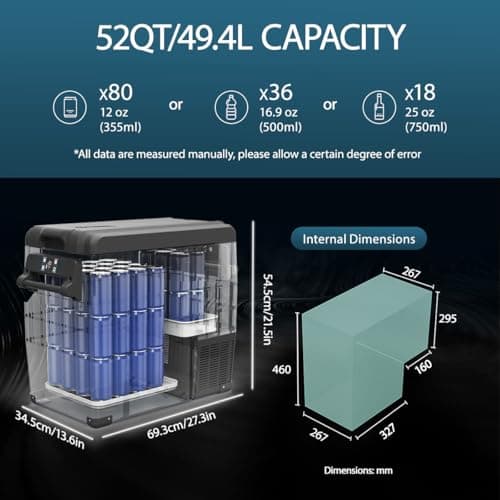 Detalle 2 de Alpicool NCF55 Frigorifero portatile 55 L, da -20°C a 20°C