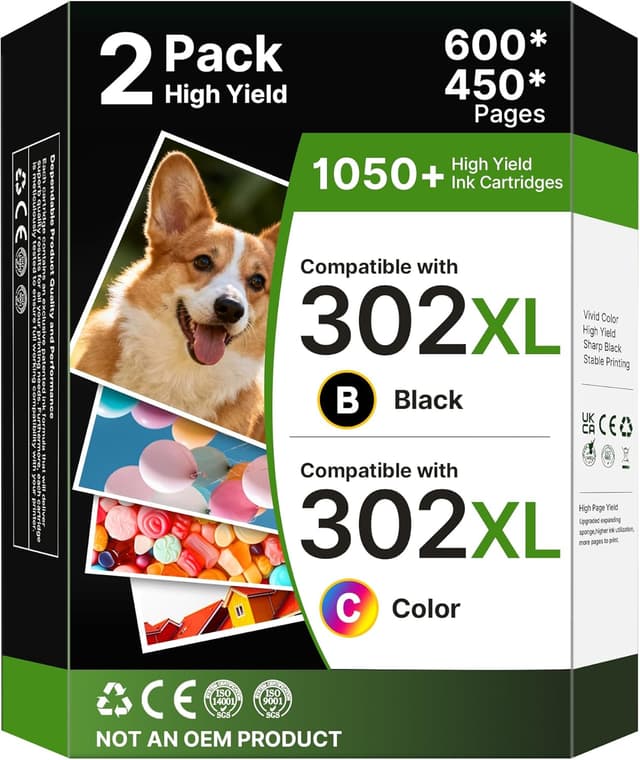 Imagen de WISETA HP 302XL Ink Cartridges 2-Pack Black & Colour en OfertitasTOP