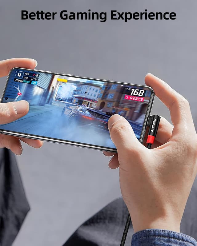 Detalle 1 de SUNGUY USB‑C Kabel kurz 90 Grad (0,5 m, 2er‑Set) – 3A, USB 2.0 Datenübertragung