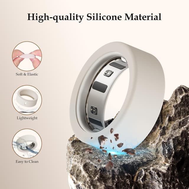 Detalle de Hexasider 15pcs silicone ring covers for Oura Ring Gen 3/Gen 4 (and Ultrahuman Ring AIR) – size L (12/13/14/15)