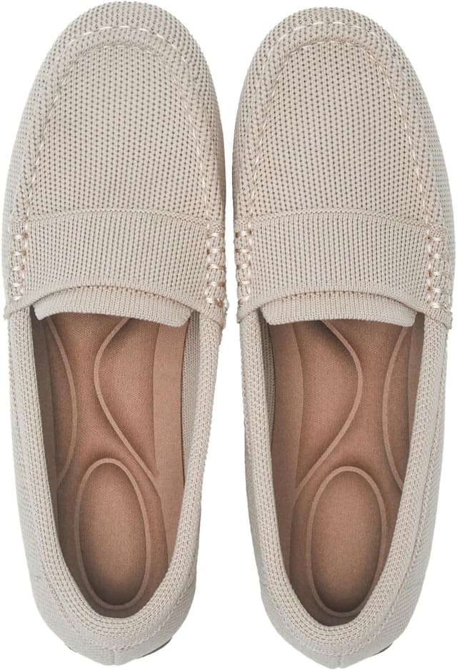 Detalle de Women’s Lightweight Knitted Loafers Casual Flat Shoes with Breathable Mesh Upper