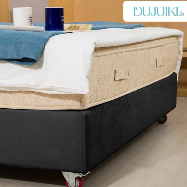 Detalle de DUJUIKE mantovana in velluto riccio per divano letto, coprigiroletto elasticizzato (larghezza letto singolo 90–100 cm) – nero