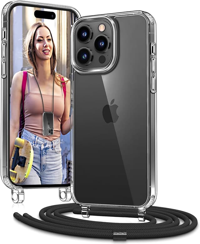 Detalle de Vaykwo Cover iPhone 14 Pro con cordino