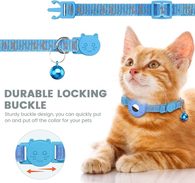 Detalle 2 de Reflective cat collar 3/8 inch with AirTag holder