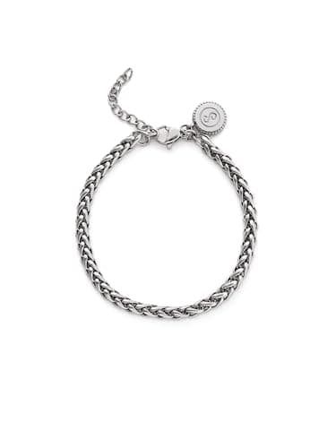 Detalle de SINGULARU Pulsera Fine Disco de acero inoxidable para mujer (17 cm + 3 cm)