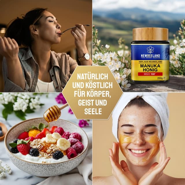 Thumbnail 4 de NEWBEELAND Manuka Honig MGO 100+ 250 g Glas 🍯
