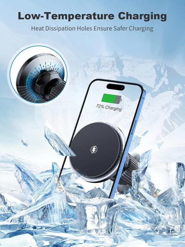 Detalle 2 de Rolgno Car Phone Holder 15W wireless charger