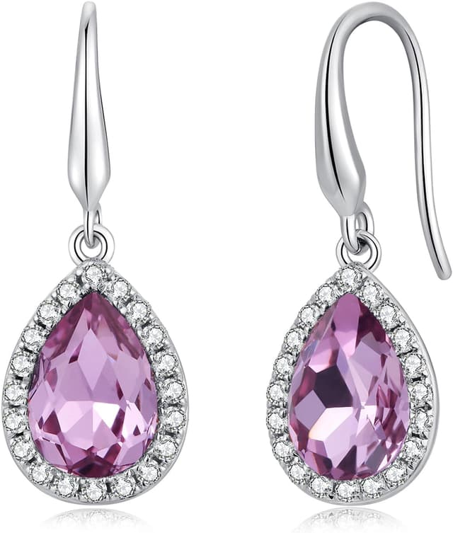 Detalle de jiamiaoi Hängende Glitzer-Ohrringe in Silberoptik (925 Sterlingsilber, weißgoldplattiert)