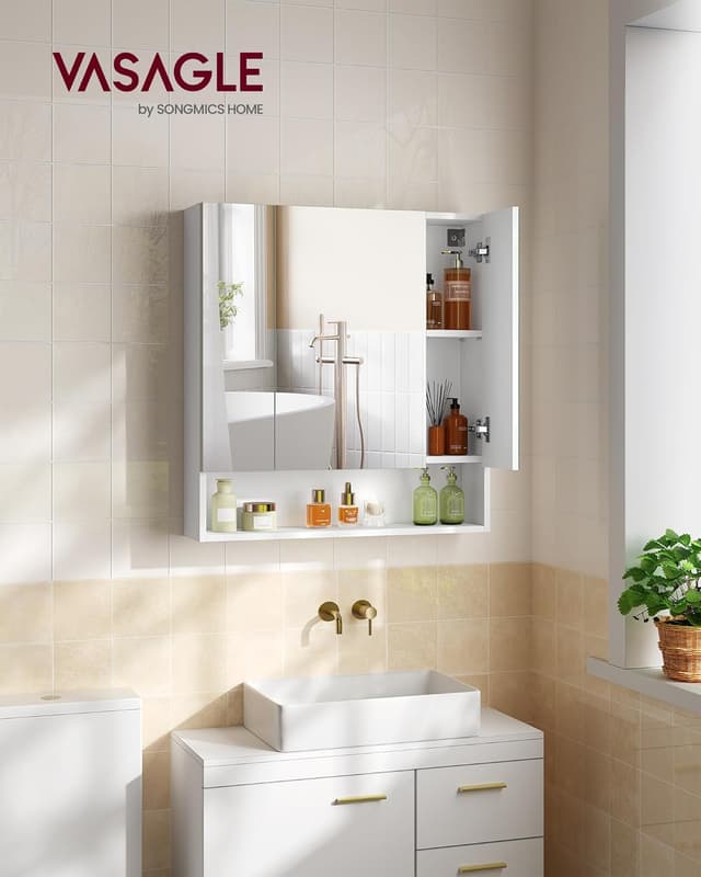 Detalle 2 de VASAGLE Kailyn Armario Baño Gris Paloma