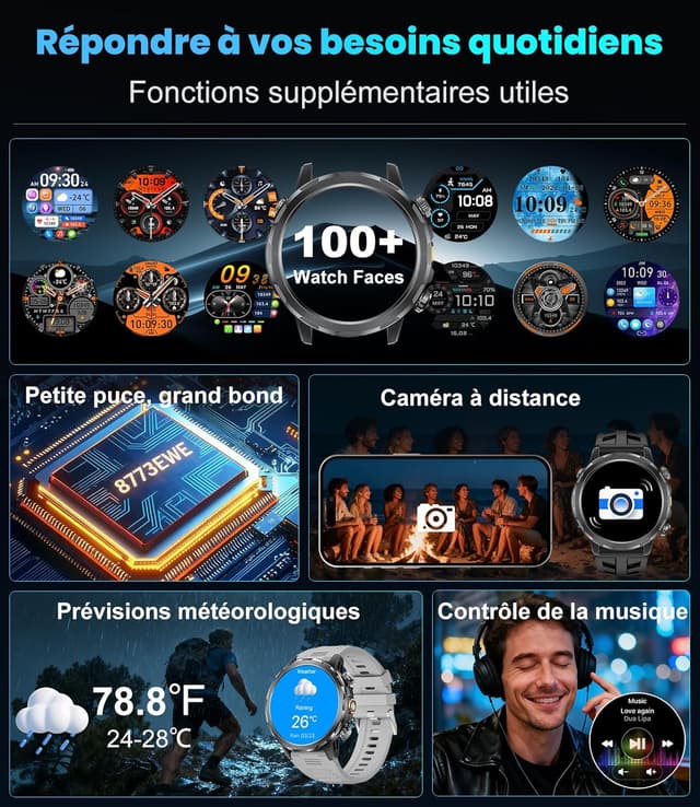 Thumbnail 6 de Benyar Montre Connectée Homme 1,7"