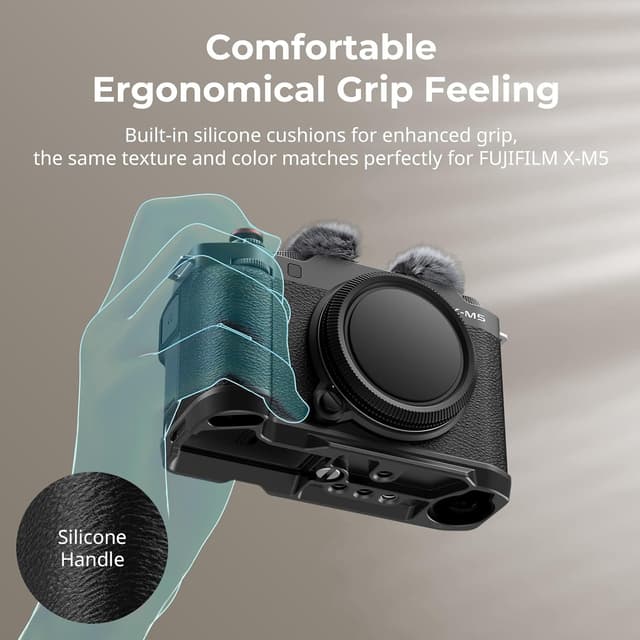 Detalle de SmallRig 4876 X-M5 L-Shape Handgrip with Built-in Arca Quick Release for Fujifilm X-M5