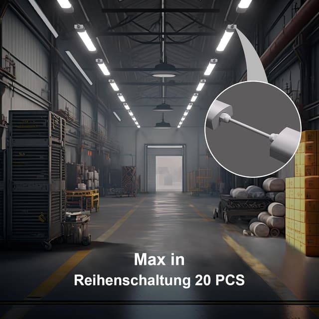 Detalle de Modlicht LED Feuchtraumleuchte 90 cm, 30 W, 5.000 K (kaltweiß), IP65 – Ultraslim Decken-/Wannenleuchte