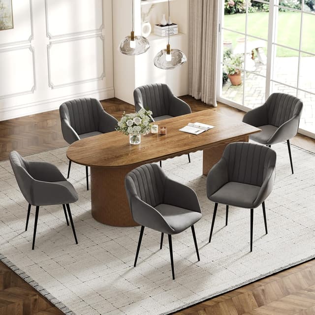 Detalle de Goeurvant Sedie da cucina in velluto, 6 posti