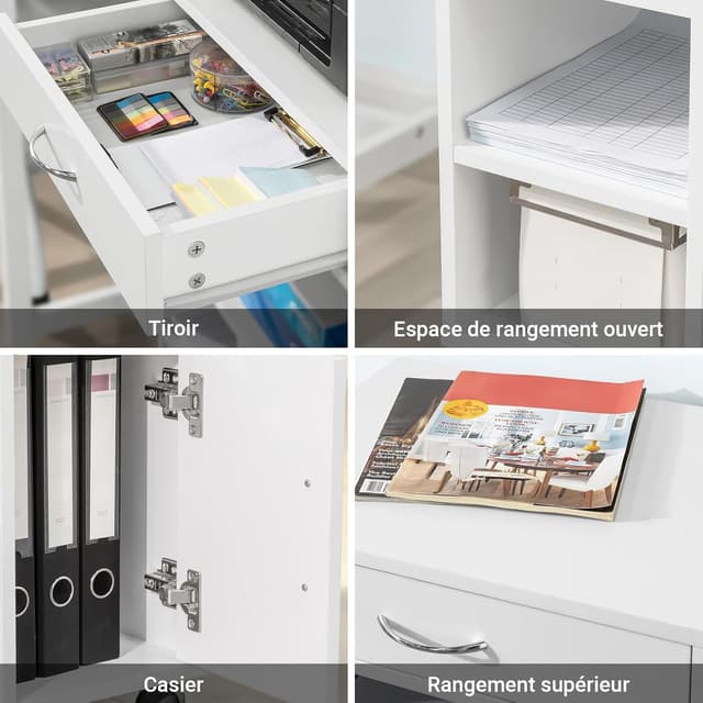 Thumbnail 5 de SoBuy FBT106-W meuble imprimante 50×40×75 cm