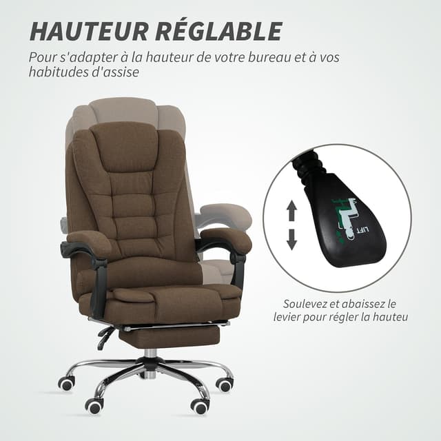 Detalle 2 de Vinsetto fauteuil de bureau ergonomique 120 kg