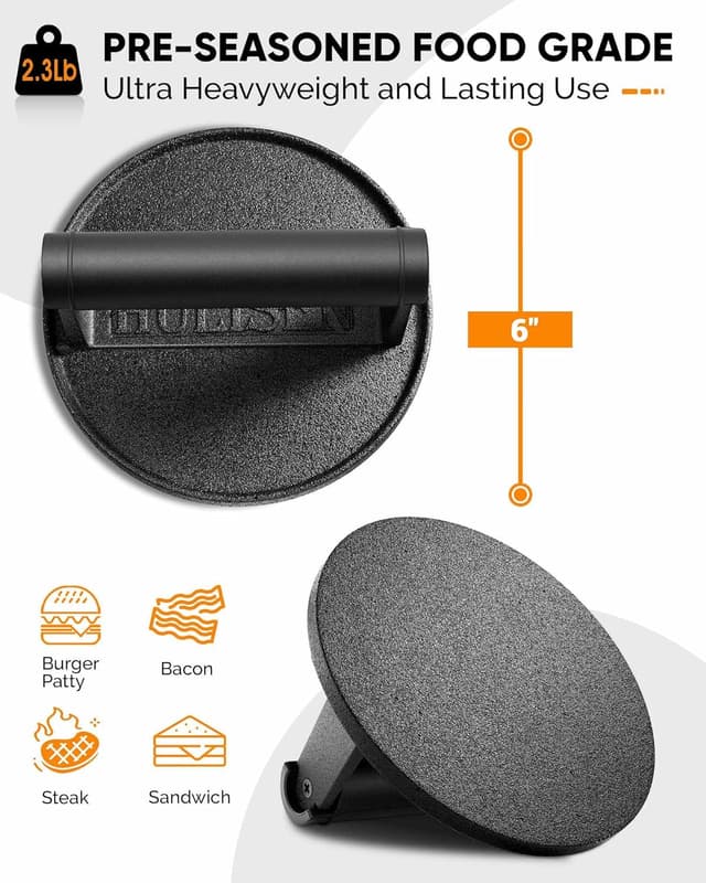 Thumbnail 2 de HULISEN Cast Iron Burger Press