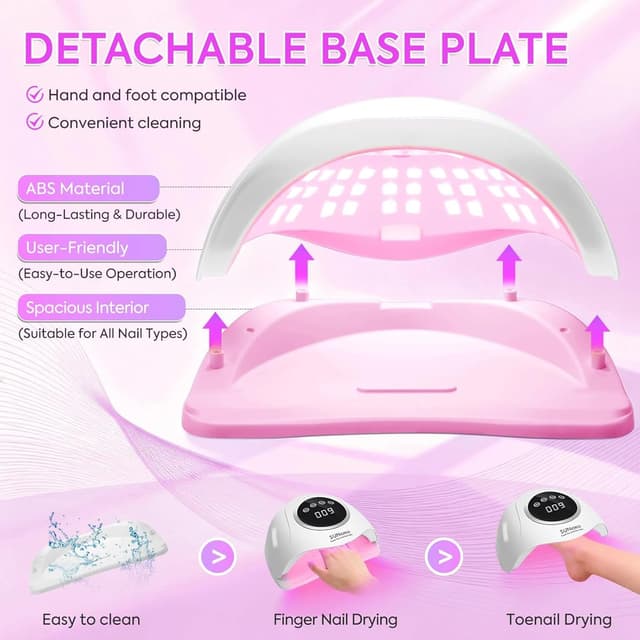 Detalle de MainPi UV Nail Lamp 380W (90 LEDs) with Touch Screen & Auto Sensor