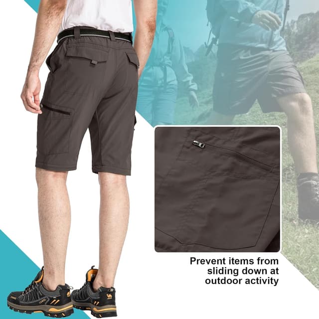 Detalle de mosingle Men’s Walking Hiking Zip-Off Trousers (Safari lightweight quick-dry cargo)
