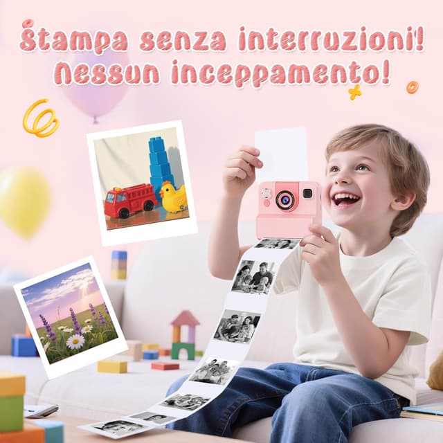 Detalle de Yidoroye Macchina Fotografica Bambini istantanea con schermo HD da 2,4" e stampa rapida