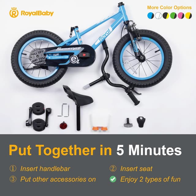 Detalle de RoyalBaby EZ Kids Bike (12–20 Inch) 2-in-1 Balance to Pedal Bike for Ages 3–12