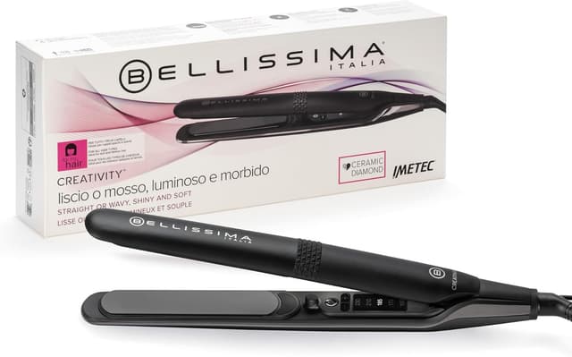 Detalle de Bellissima Imetec Creativity B9 400: piastra per capelli lisci o mossi con rivestimento ceramica e cheratina