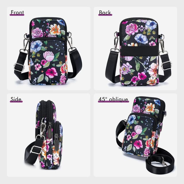 Thumbnail 6 de BAGZY Portacellulare da collo da donna in nylon fino a 6,7 pollici, borsetta a tracolla con tracolla rimovibile