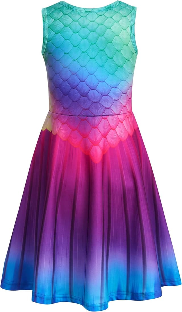 Detalle de AIDEAONE Mädchenkleid Schmetterling A-Linie ärmellos (4–12 Jahre)