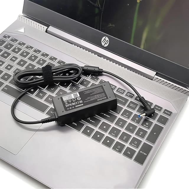 Detalle 2 de HP Laptop Ladekabel 65W/45W (19,5V) mit blauem Anschluss – kompatibel mit Pavilion x360, ProBook, EliteBook & mehr