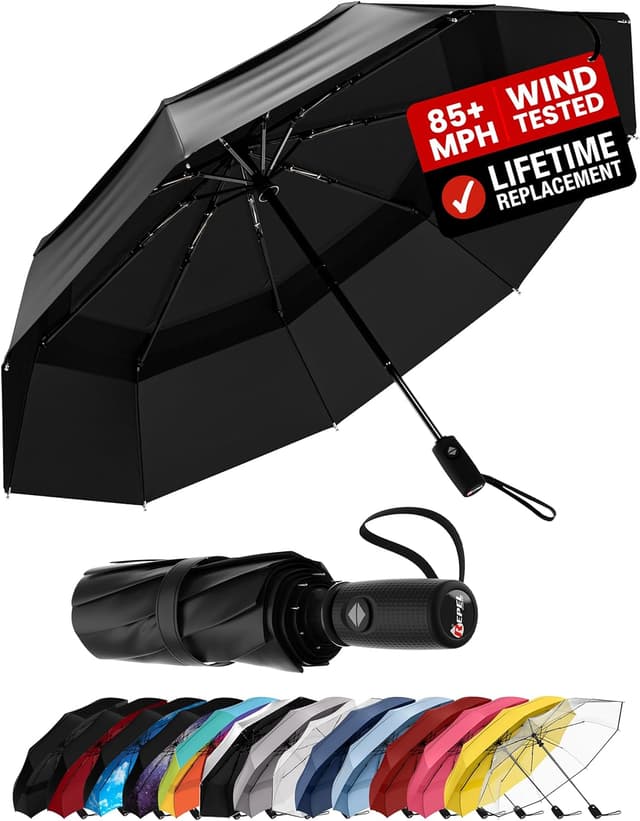 Imagen de REPEL Windproof Travel Umbrella 85 MPH ☂ en OfertitasTOP